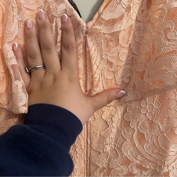 Lauren Ralph Lauren LRL Peach Paisley Lace Ruffle Lined Shift Dress 14 NWT Pink - Picture 7 of 8